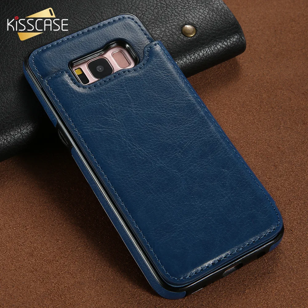 Kisscase Case Ретро Флип кожаный чехол для Samsung Galaxy S8 S9 Plus Слот для карты держатель Телефонные Чехлы для Samsung S7 S7 Edge Note 8