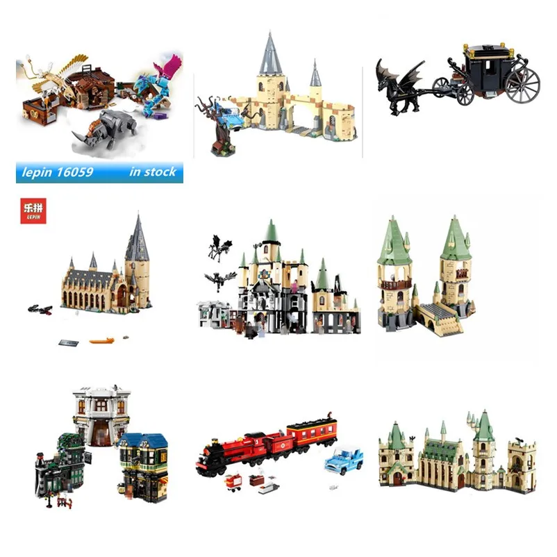 

Lepin Harry series Magic Hogwort Castle potter Hogwarts train Magic Word Diagon Alley Legoing harry series Hogwarts potter