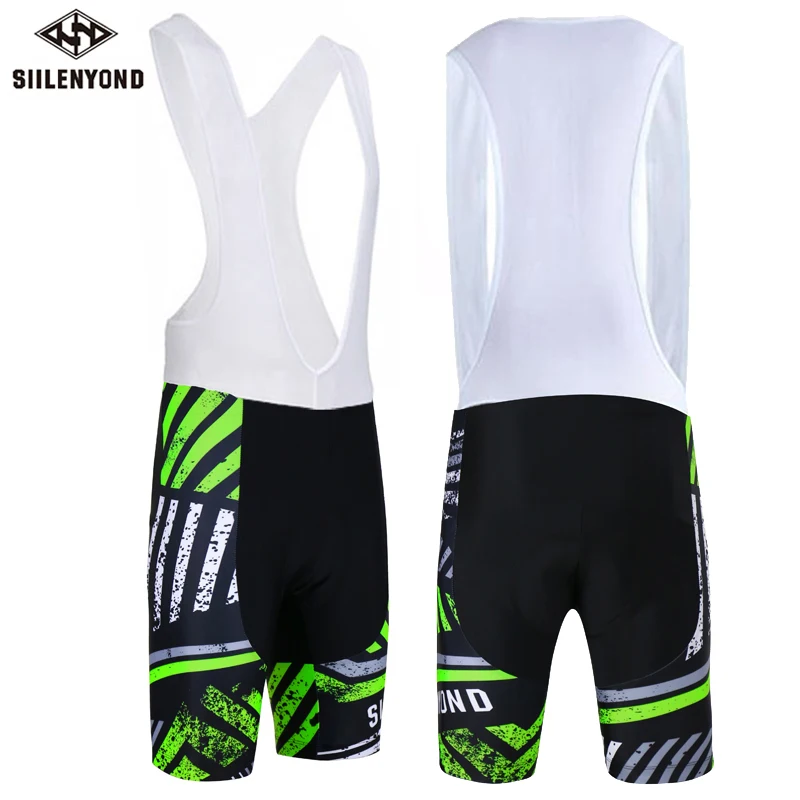 Bib Shorts Siilenyond ударопрочный дышащий Pro удобные велосипедные шорты с велосипедными шортами MTB горные летние Coolmax 3D гелевые шорты для мужчин - Цвет: Bib Shorts
