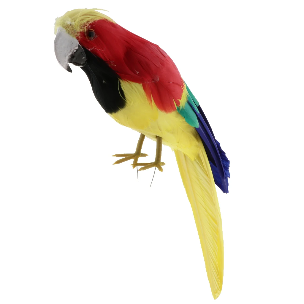 Simulation Parrot Model Artificial Feather Bird Animal Figurine Home Garden Sculptures Yard Law Ornament Decor Fancy Dress Party