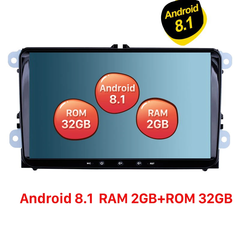 Seicane 2din 9" Android 8.1 For VW/Volkswagen/Golf/Tiguan/Passat/b6 b5 RAM 2GB ROM 32GB Car Head Unit Stereo player Radio GPS - Цвет: Android 8.1 2GB 32GB