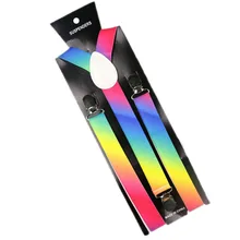 OLOME винтажные подтяжки Мужские Женские эластичная подвеска радужные эластичные y-задние подтяжки