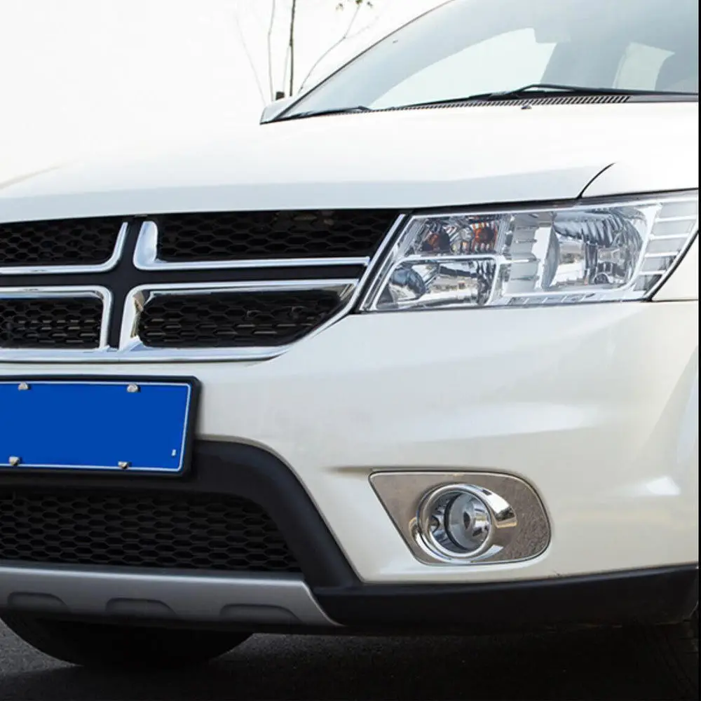 Автомобильный хромированный abs-пластик передняя противотуманная фара Крышка лампы отделка облицовка-наклейка подходит для 2011- Dodge jource