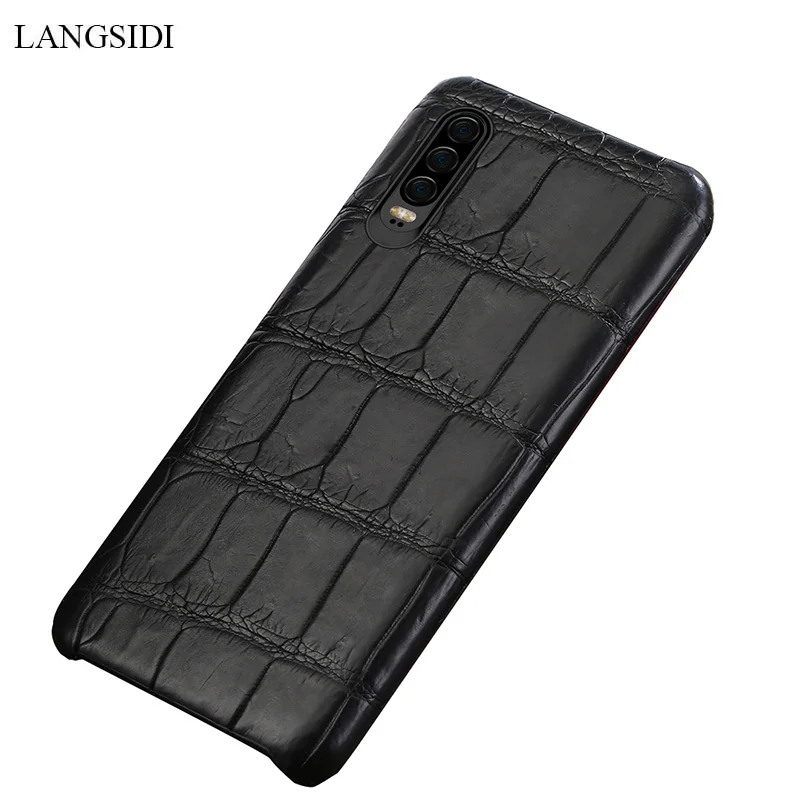 Couro de Crocodilo Natural para Huawei Case de Telefone de Couro para Huawei Capa de Proteção de Queda High-end Lite P20 P30 Pro P10