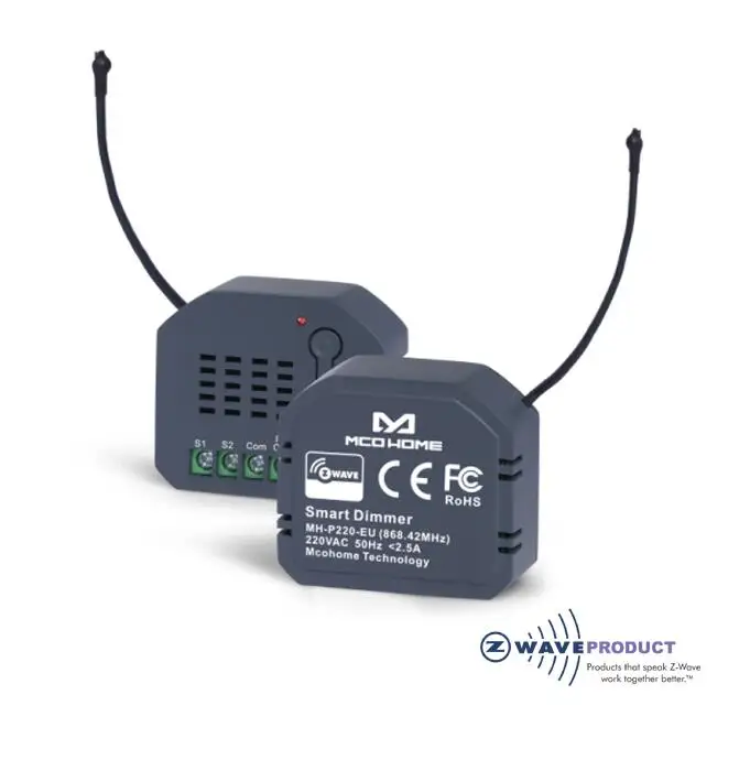 Mcohome микропереключатель/диммер модель MH-P220 Z-Wave Plus с поддержкой 1-реле нагрузки/диммер