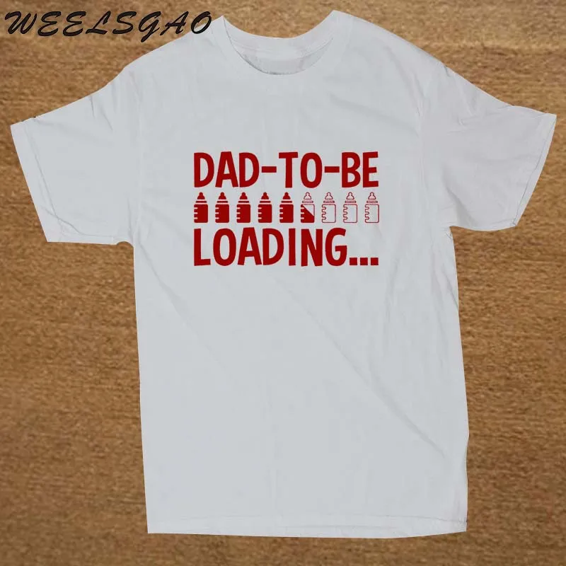 white DAD to be Loading, подарок для папы, забавная взрослая Футболка с принтом, летний стиль, хлопковая футболка с короткими рукавами - Цвет: white