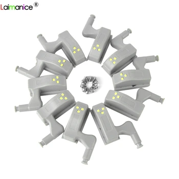 

10pcs Bedroom Wardrobe Hinge LED Light Home Drawer Kitchen Cupboard Cabinet Lights Modern Night Lamp Warm/Cold White