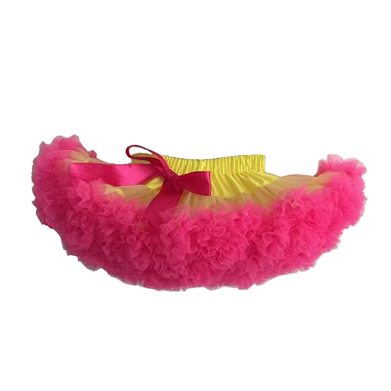 yellow hotpink Несколько цветов пышные шифоновые мини-юбки в Для женщин юбка-американка, юбка-пачка для малышей юбки для девочек юбка принцессы Одежда для танцев вечерние одежда Нижняя юбка в стиле "Лолита" - Цвет: yellow hotpink