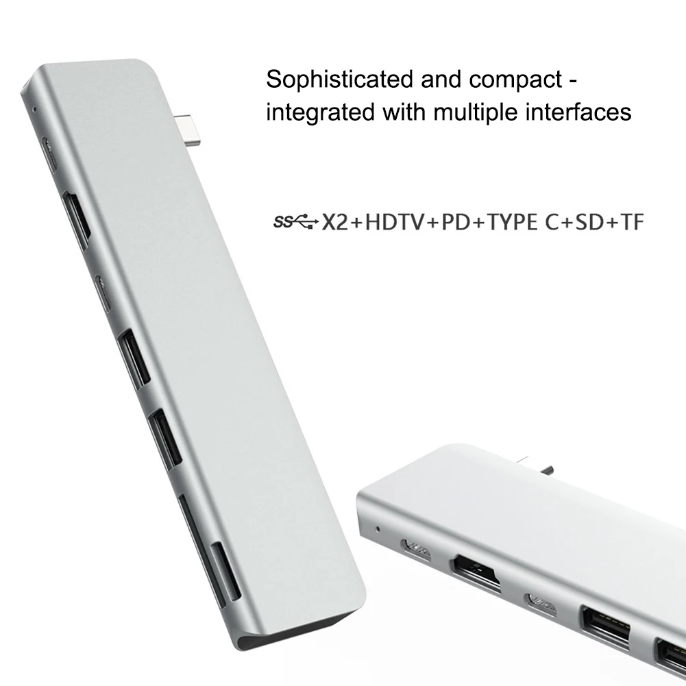 Usb-хаб 3,0 USB C концентратор двойной тип C к USB 3,0 HDMI адаптер с SD/TF кард-ридером USB-C 3,0 разветвитель порт концентратор для MacBook Pro