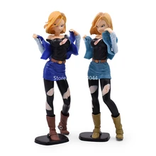 Buy 2 Color 24cm Sexy Android 18 lazuli PVC Action Figure Japan Anime Dragon Ball Z Role Model Toy Collection Free Shipping