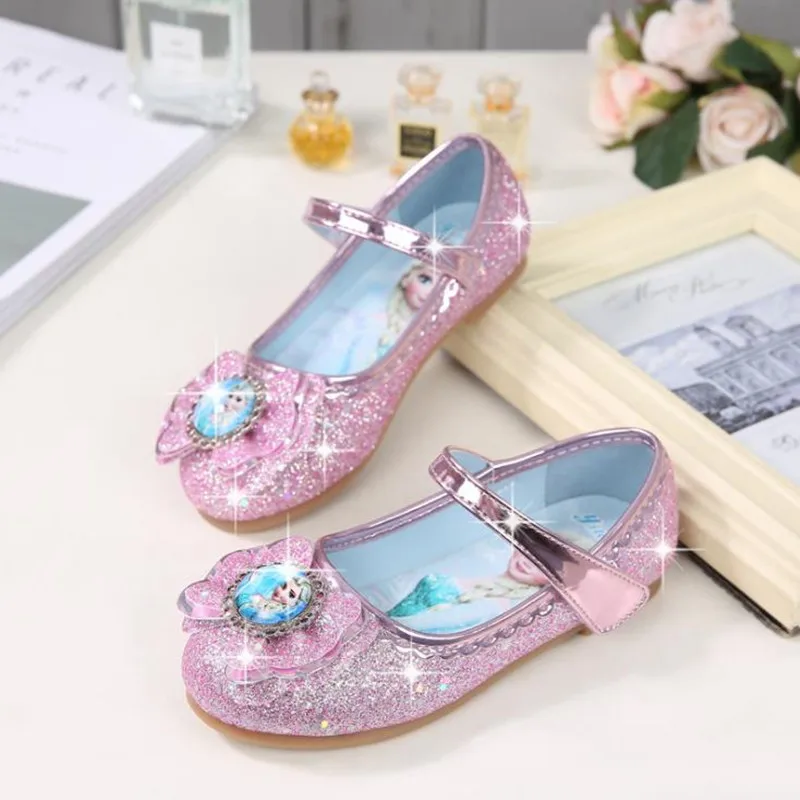 HaoChengJiaDe Свадебные модельные туфли для девочек; детские туфли принцессы с петельками; фиолетовые кожаные туфли для девочек; повседневная обувь на плоской подошве - Цвет: Розовый