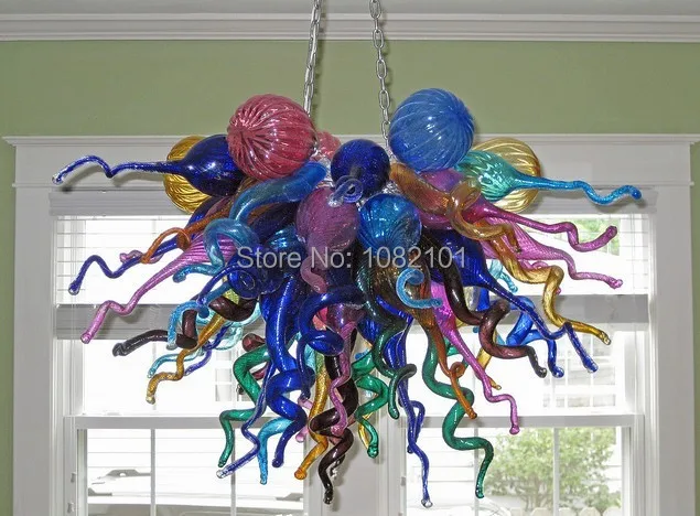 

Hot Sale Multi Colored Hand Blown Glass Dinning Room Chandeliers