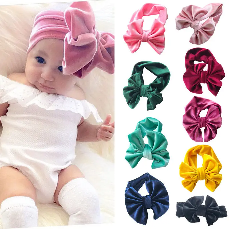 Baby Girls Kids Toddler Sweet Bow Knot Hairband Headband Stretch Cloth Head Wrap