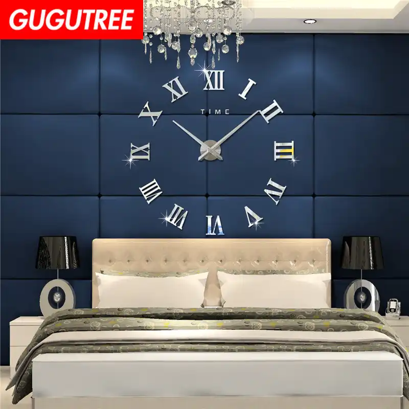 Decoracion Del Hogar 3d Roma Reloj Acrilico Arte Pared Espejo