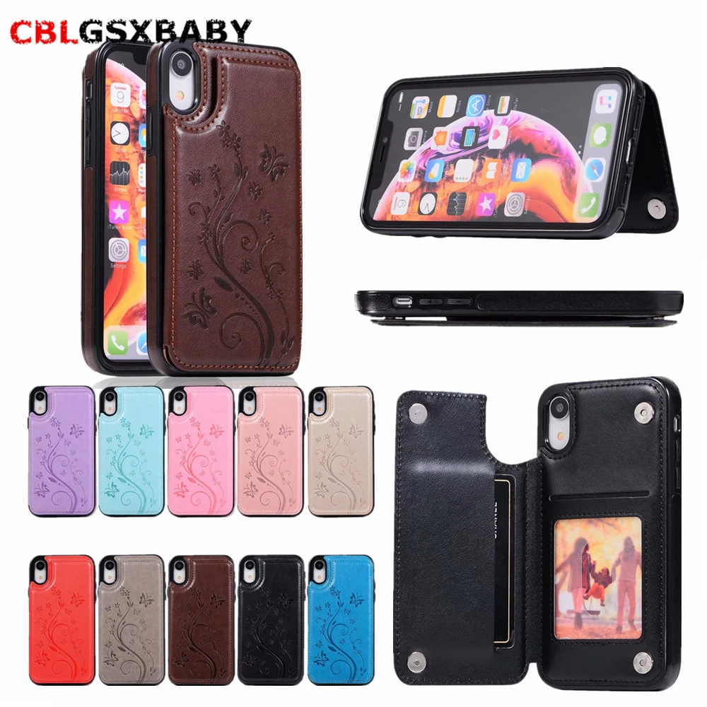 

printing Retro PU Leather Case For iPhone 11 Pro XR XS MAX Case Multi Wallet Card Holder Flip Case For iPhone 7 8 6 6s Plus Case