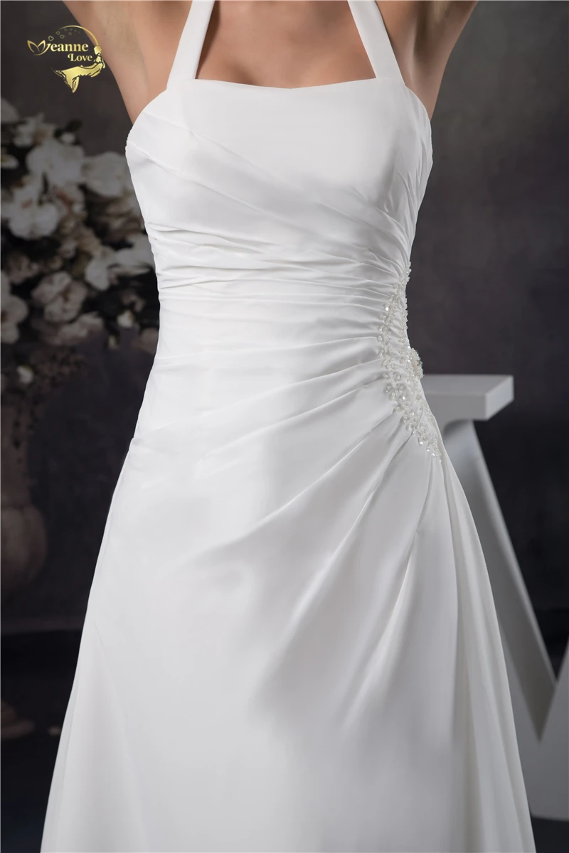 Модное Новое поступление, вечерние платья, белое простое платье с лямкой на шее для выпускного вечера, женское платье OL5211