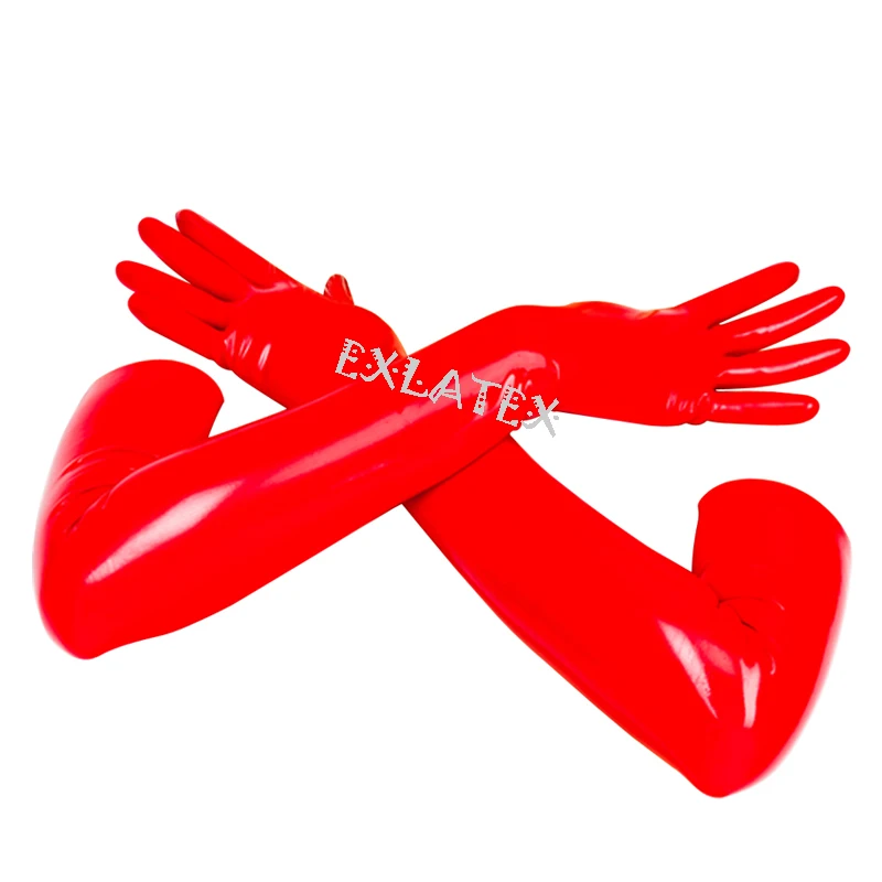 Latex Gloves Women 60cm Mittens Latex Long Gloves Outfits Rubber Fetish Fashion Costume Accessory Gloves (3)