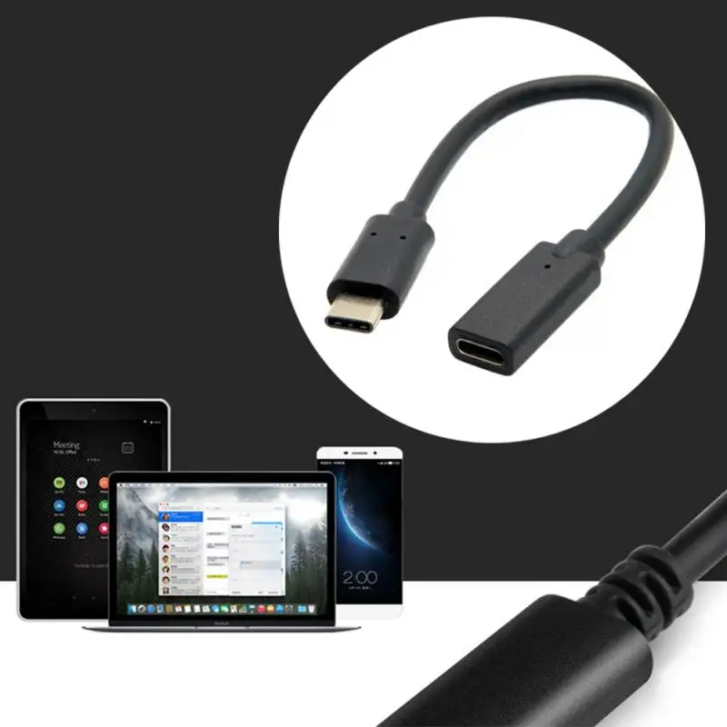 Прочный Удлинительный кабель типа C USB 3,1 Gen2(10 Гбит/с) USB-C Штекерный и гнездовой удлинитель