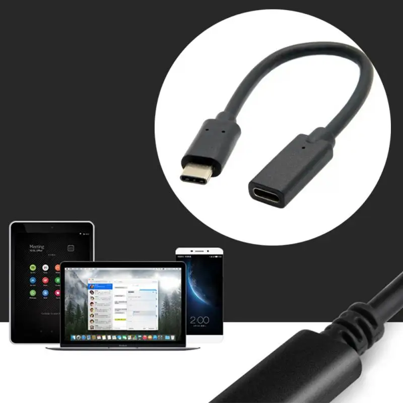 

Durable Type C Extension Cable USB 3.1 Gen2 (10Gbps) USB-C Male to Female Extending Wire Extender Cord Connector Dock