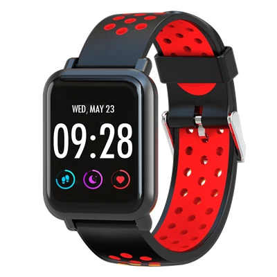 Умный Браслет SN60 5ATM IP68 водонепроницаемый смарт-браслет монитор сердечного ритма в реальном времени мульти спортивные часы модель для ios android - Цвет: Красный