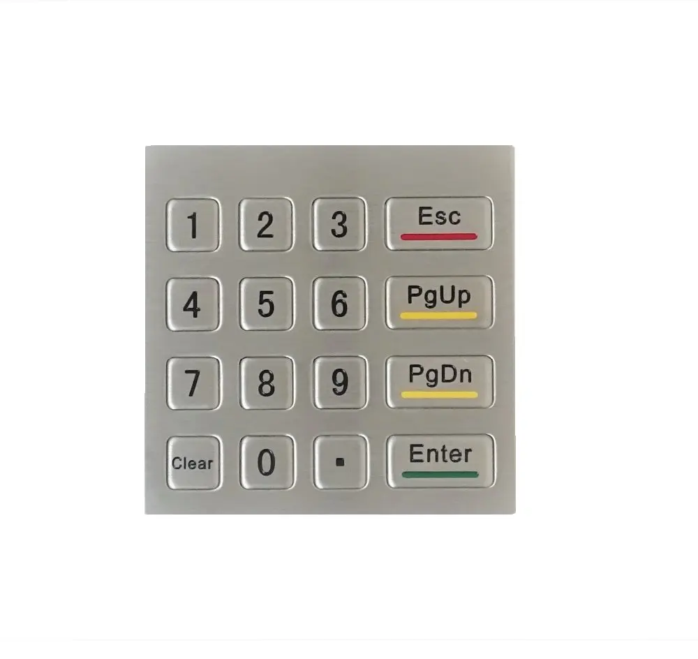 

Waterproof vandal-proof 16keys mini stainless steel metal numeric keypad, Rugged number keypad,custom keypad,metal Kiosk keypad