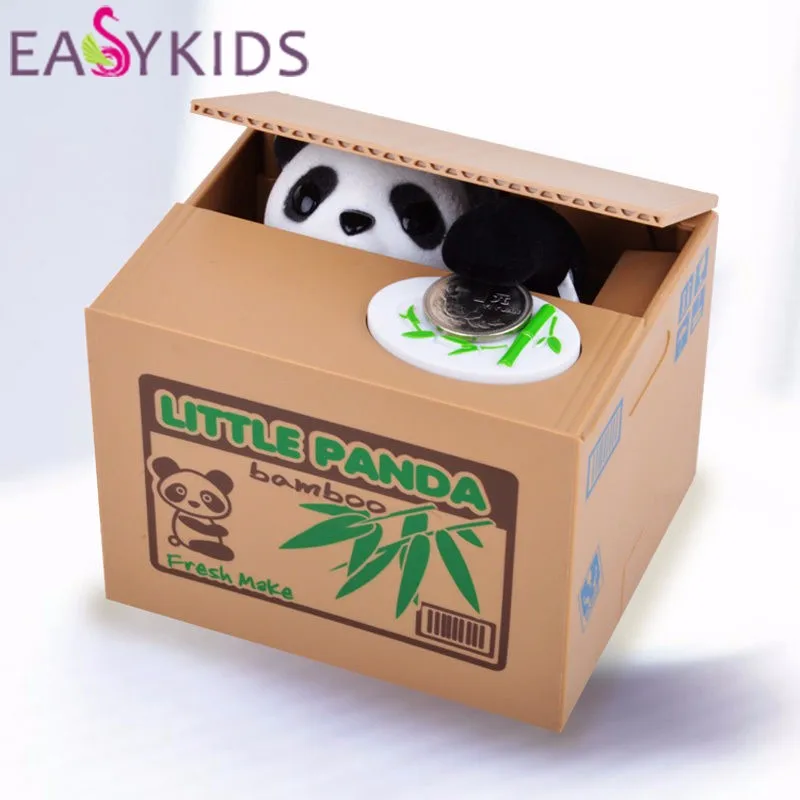 Funny Mischief saving box panda funny toy joke automatic electric stole coin fun useless box piggy bank lizunov trick antistress (8)