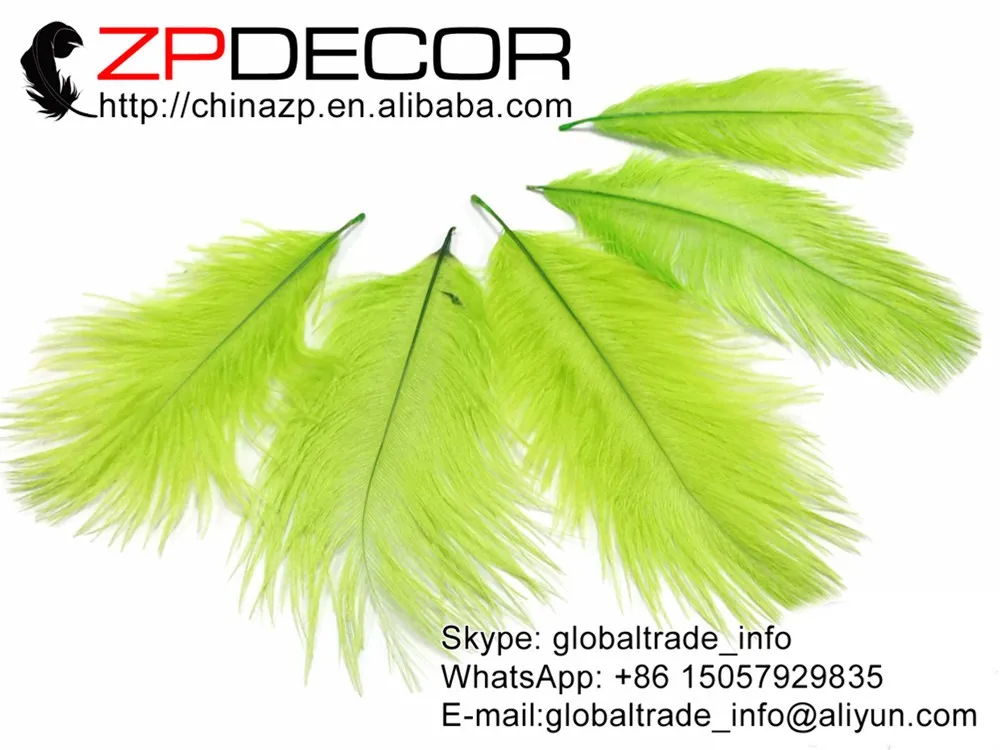 Mini ostrich plumes, Wholesale Pack - LIME GREEN Ostrich Small Confetti Feathers (bulk)2