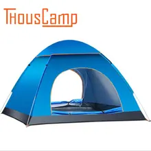 Открытый 3-4 человек Автоматическая быстрое открытие палатки кемпинга шатер поляк стеклоткани три сезона Туристическая палатка