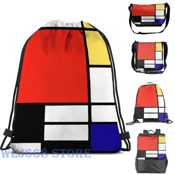 

Funny graphic print shoulder Bags women Mondrian Single shoulder backpack travel for men Gym Bag