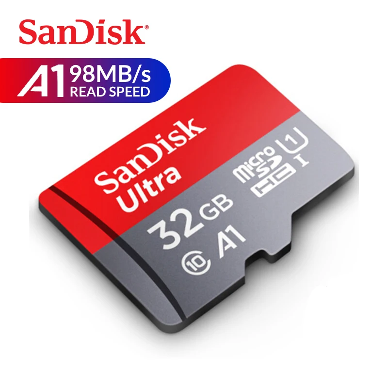 Двойной Флеш-накопитель SanDisk micro SD карт ультра microSDHC UHS-I слот для карт памяти 32 Гб U1 C10 A1 98 МБ/с. TF карта для смартфона Камера планшет с адаптером селфи-Стик