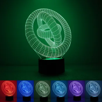 

2017 LED Night Lamp new three-ring rainbow color 3D night light USB environmental protection LED atmosphere lights