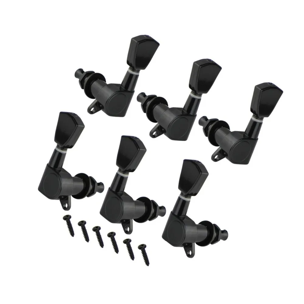 

New 6pcs Sealed Machine Heads Tuners Electric Guitar Tuning Pegs Keys Black 3L3R for Electric Guitar Accessories