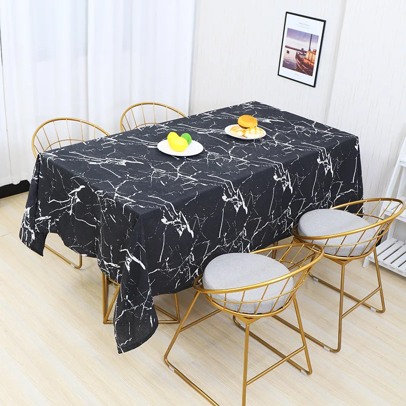 Sytlish قماش طاولة كتان شيك الرخام نمط طباعة متعددة الوظائف مستطيل غطاء الطاولة سماط المنزل المطبخ الديكور