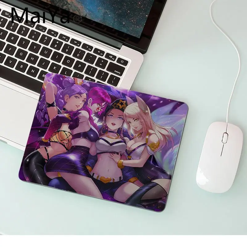 Lock Edge18x22cm Maiya League of Legends Виртуальная девушка группа KDA KaiSa2 геймерская скоростная мышь розничная маленький резиновый коврик для мыши резиновый ПК компьютерный коврик для мыши - Цвет: Lock Edge18x22cm