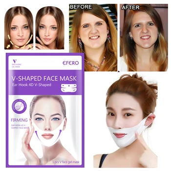 

EFERO 1PCS Lifting Face Mask V Shape Face Chin Check Slim Lift Peel-off Mask V Shaper Sticker Facial Slimming Mask Portable