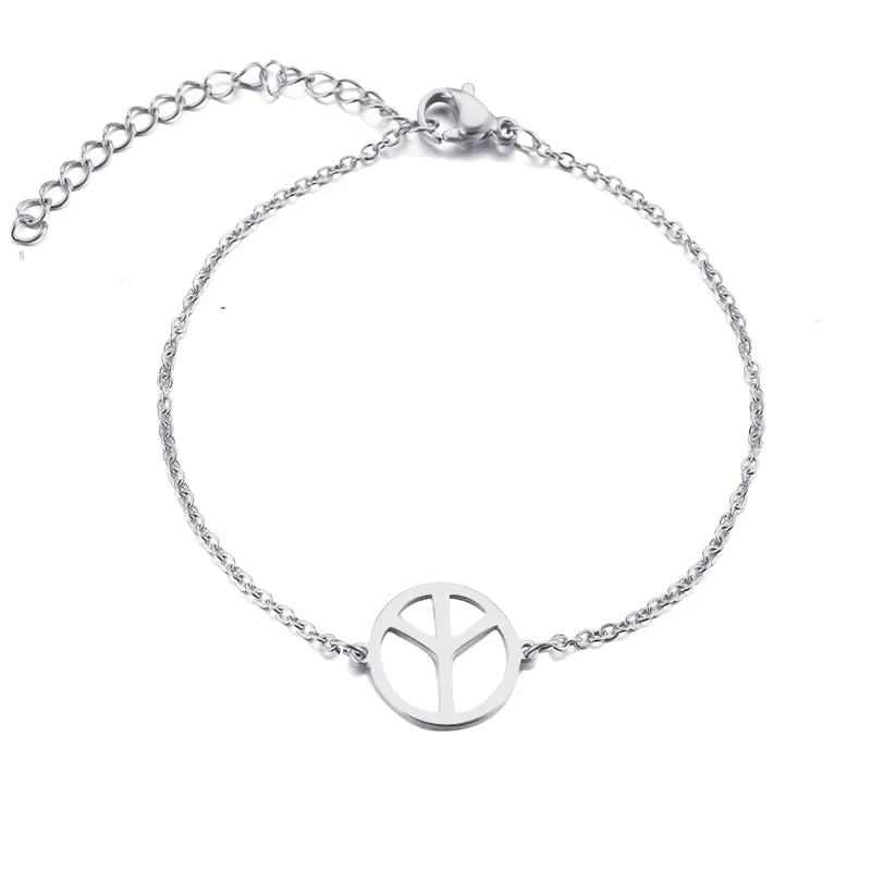 CACANA Stainless Steel Bracelet For Women Man Round Gold And Silver Color Pulseira Feminina Lover's Engagement Jewelry