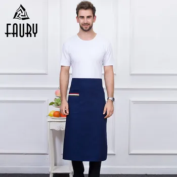 

5 Color Unisex Pocket Apron Stitching Color Chef Kitchen Working Wear Home Cooking Clothes Restaurant Food Service Uniform Apron