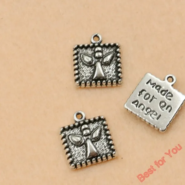 

Tibetan Silver Plated Made for an Angel Charm Pendants for Jewelry Making Handmade Jewelry DIY Accessories 15x13mm