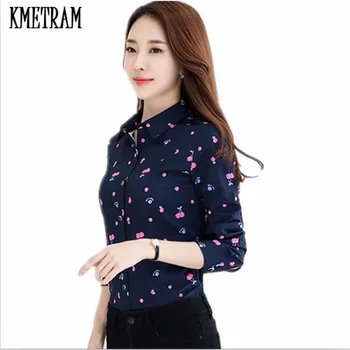 

KMETRAM 2019 Fashion Women Blouses Long Sleeve Shirt Square Collar Floral Blouse Slim Blusa Feminina Plus Size Shirt 3XL HH610
