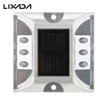 

2W 6 LED Solar Powered Driveway Lamp Light Control IP68 Waterproof Road Warning Lamp for Street Avenue Highway Parking Lot