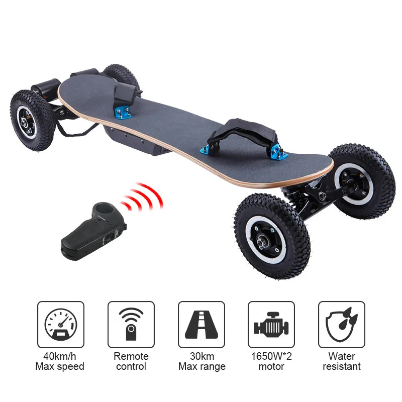 

Remote control 4 wheels Dual-drive electric skateboard with CE and Rohs