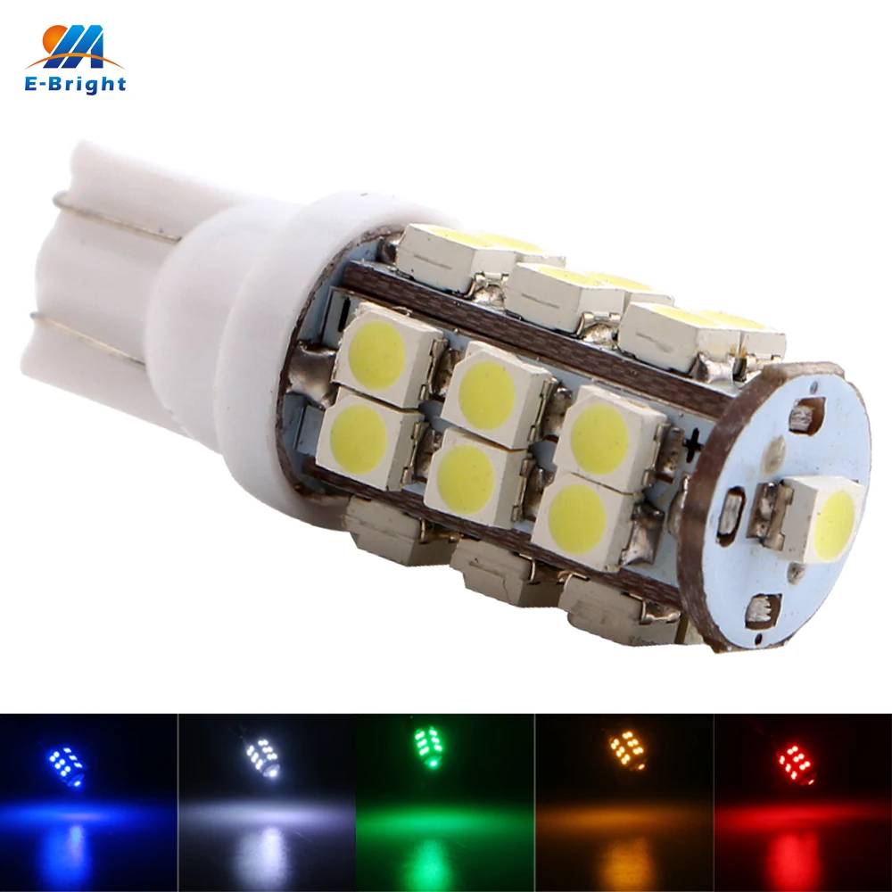 

YM E-Bright 100PCS T10 w5w 1210 25 SMD LED Wedge Light Bulbs 168 194 Clearance Light Car Door License Plate Lamps White Red Blue