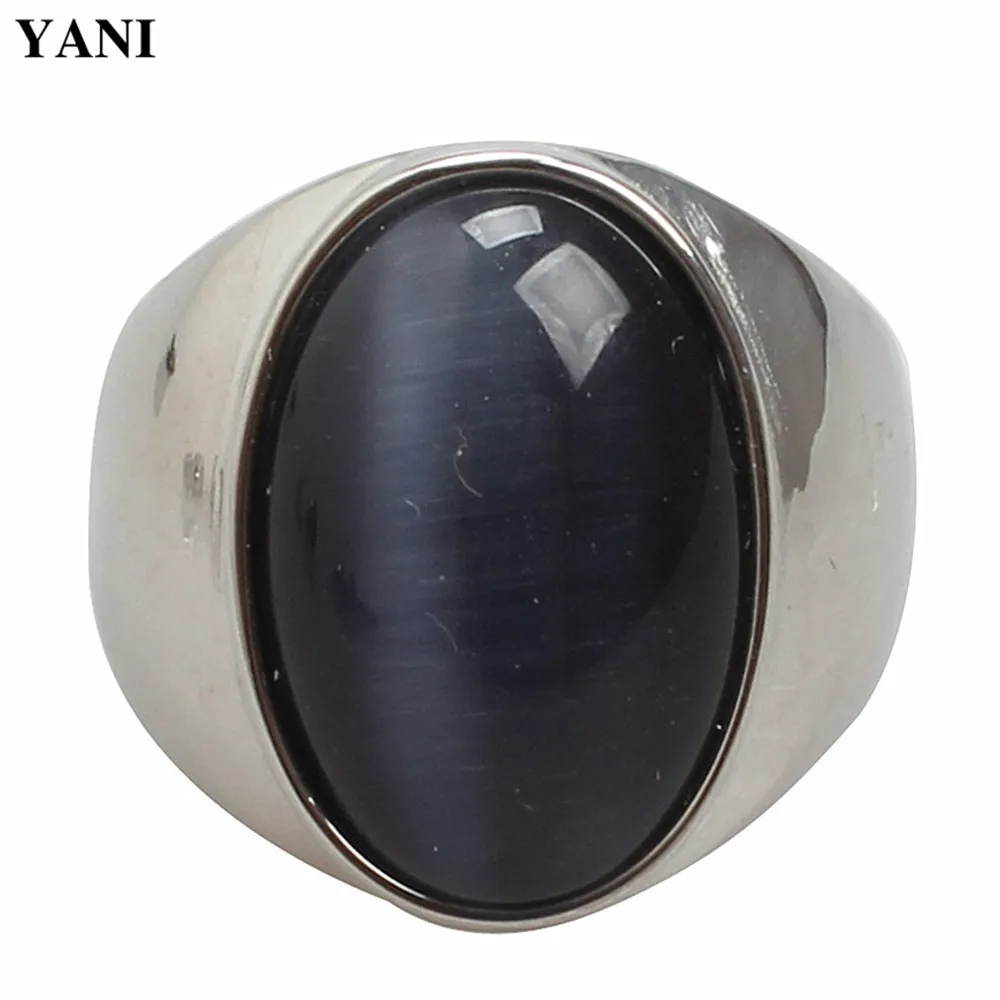 Ellipse Opal Stone 316L Titanium Steel Wedding Rings for Men Jewelry Engagement Ring Male Anel Bijoux Gifts High Quality