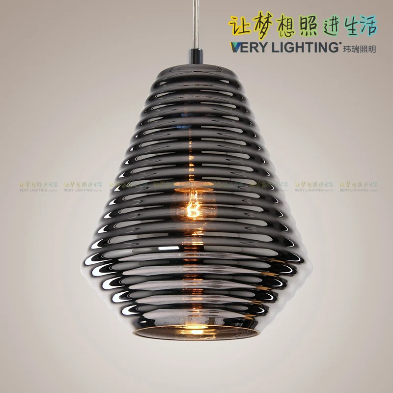 

Nordic glass post modern pendant light restaurant single head hanging lighting for bar dining room