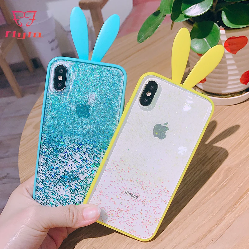 

FlyTo Case for IPhone 7 8 Plus Fashion Candy Color Epoxy Quicksand Phone Bag Case for IPhone 6 6S Plus IPhone X Pouch Coque
