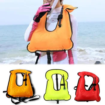 

Portable Inflatable Life-vest Bright-coloured Safety Lifejacket Swimming Buoyancy Vest Snorkel Vest for Adult Diving Equipment