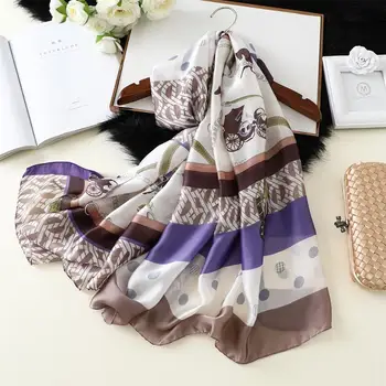 

Scarf Women Autumn Winter Ladies Fringed Scarves Shawl Top Quality aircraft silk printing pashmina