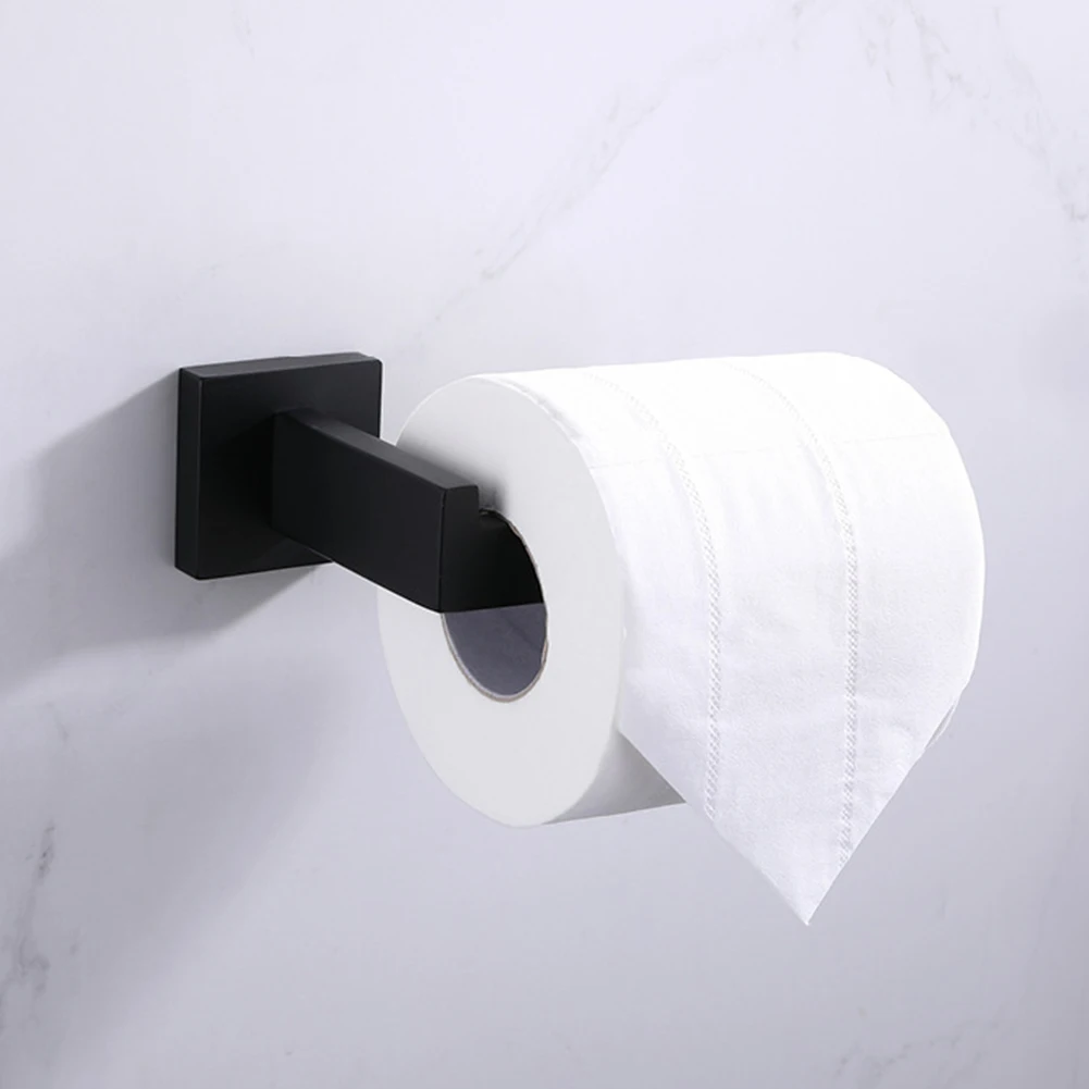 Черный настенный крючок из нержавеющей стали, держатель для туалетной бумаги, держатель для ванной и кухни, вешалка для туалетной бумаги, вешалка для полотенец