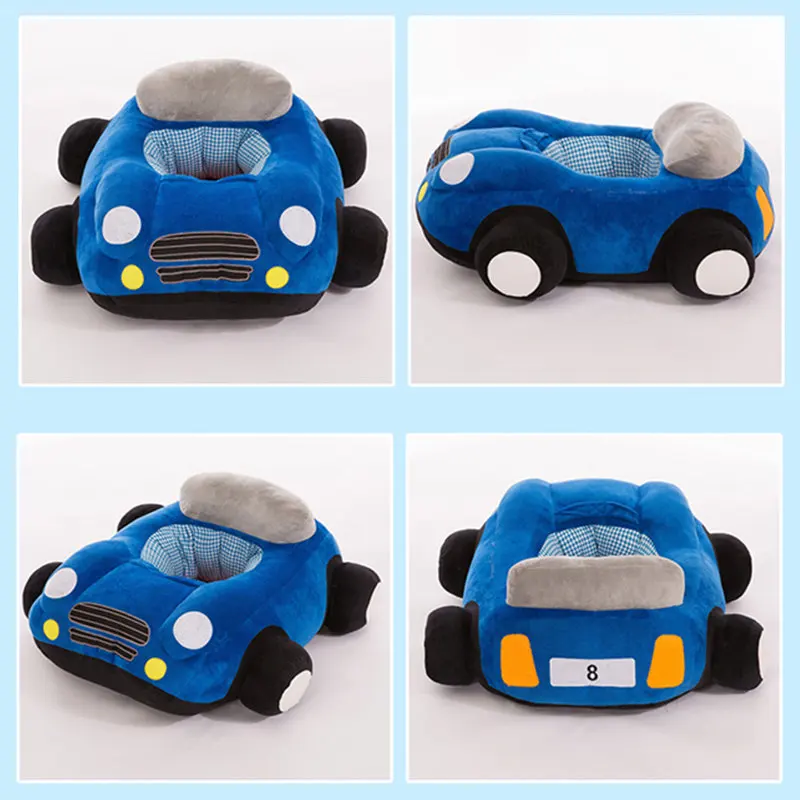 New Cute Car Baby Seat Sofa Cartoon Infant Learning Sit Chair Car Plush Toy Skin Baby Sofa With Zipper Without PP Cotton Filling