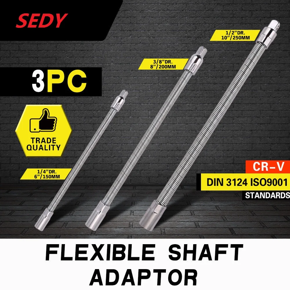 

SEDY Flexible Socket Extension Bar Shaft Bits Screwdriver Universal Socket Driver Adapter Hex Drill Bit Turning 1/2" 1/4" 3/8